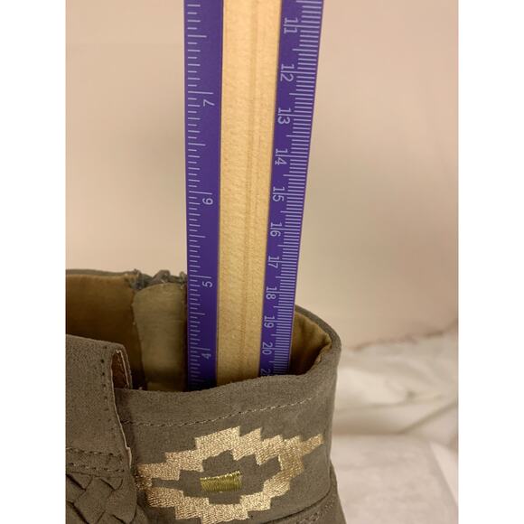 Qupid Ankle Boots Aztec Print Faux Suede Western Cowgirl Womens Size 8 - Picture 6 of 9